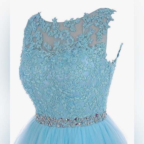 New Appliques Prom Dresses Short Tulle Homecoming Party Cocktail Gowns - Picture 3 of 14